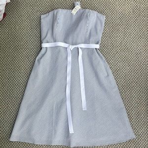 NWT Ann Taylor LOFT strapless (convertible) seersucker dress - 14P